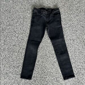 Express Black Skinny Jeans with Knee Distressing
